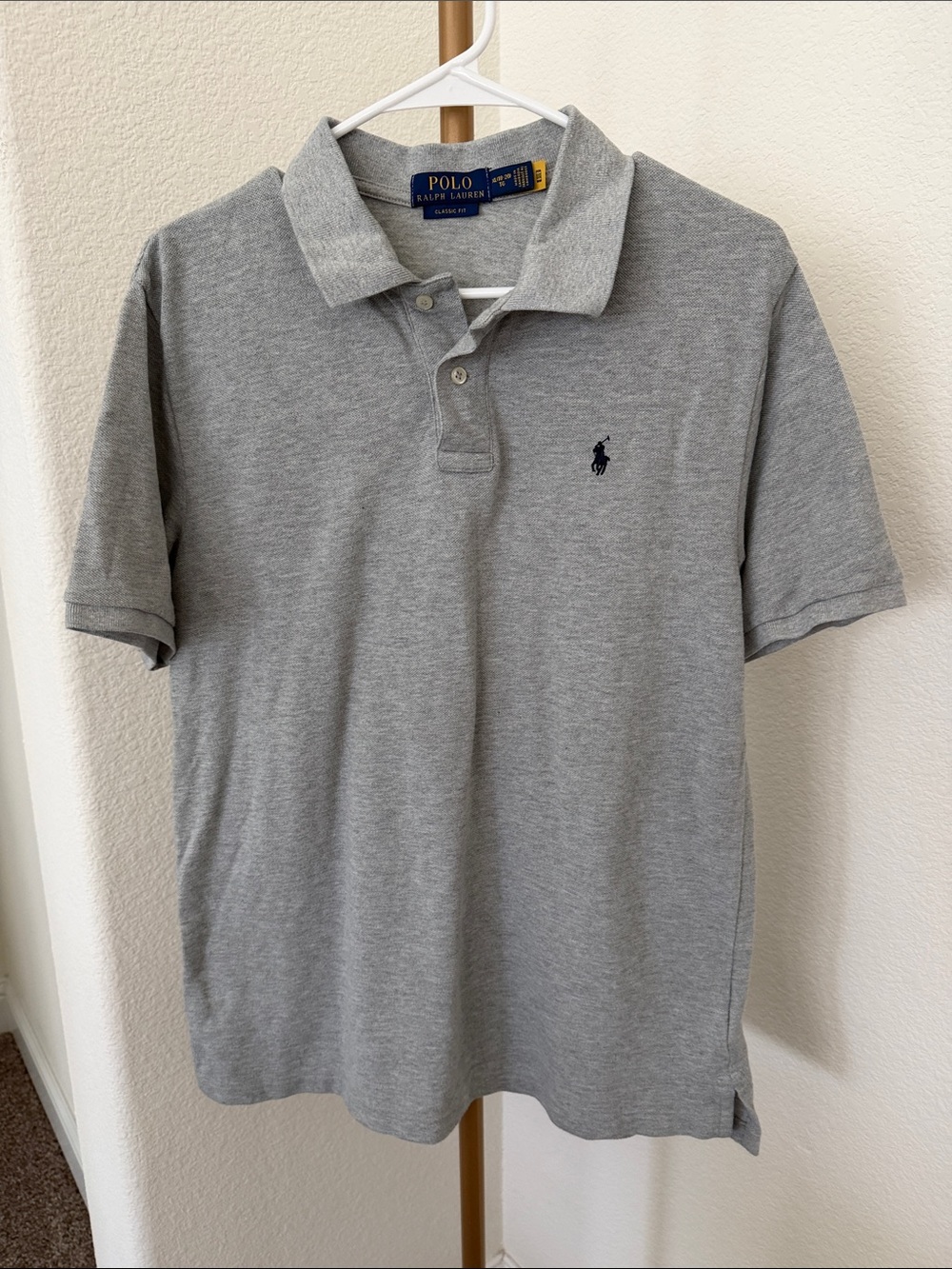 Polo by Ralph Lauren Light Gray Short-Sleeve Pique Polo size XL( 18-20)